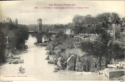 CPA Orthez Les Rives Du Gave Et Vieux Pont