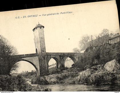CPA Orthez Vue Generale du Pont Vieux