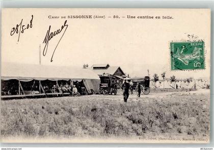 02150 Sissonne 1908 - Camp de Sissonne Aisne un cantine en toile - 39471240