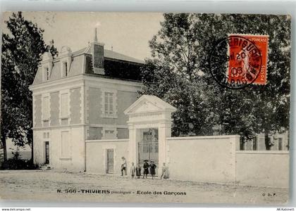 24800 Thiviers 1908 Gebrauchsspuren Schule Briefmarke Bildseite - 38059841