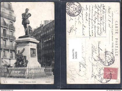 349650,Ile-de-France Paris Statue d Etienne Dolet Statue