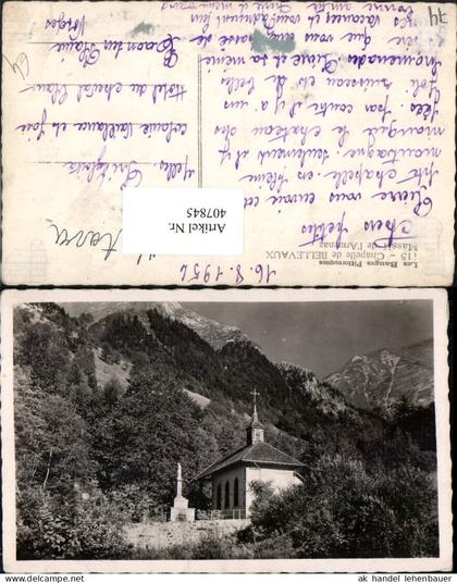 407845,Rhone-Alpes Haute-Savoie Chapelle de Bellevaux Kapelle Bergkulisse