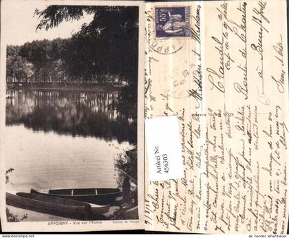 456303,Burgund Yonne Appoigny Vue sur l'Yonne Teich Boote
