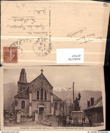 457527,Rhone-Alpes Isere Allemont Eglise et le Monument aux Morts Kirche