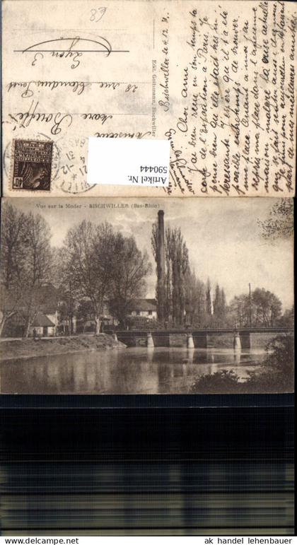 590444,Vue sur la Moder Bischwiller Bas-Rhin Brücke France