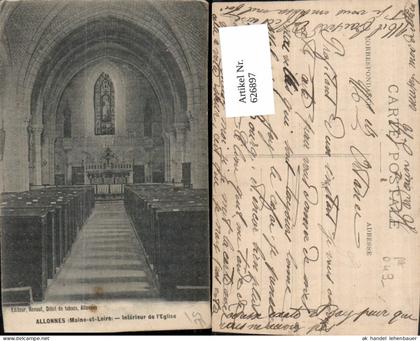 626897,Allonnes Maine-et-Loire Interieur de l Eglise Kirche Innenansicht France