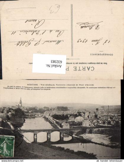 632383,Mezieres Vue Generale Faubourg d Arches et Pont d Arches Brücke France