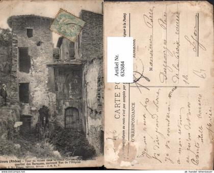 632684,Givors Rhone Tour en ruines dans le vieux Givors appele autrefois France