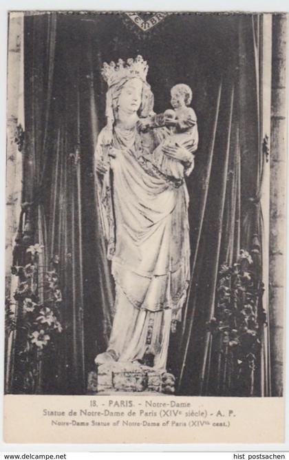 (6757) AK Paris, Notre Dame, Statue de Notre Dame 1910er
