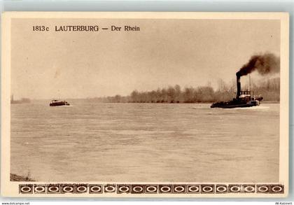 67630 Lauterbourg Lauterburg - der Rhein Schleppdampfer Binnenschiff - 39472777