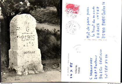 710938 France Foto AK Gentilly Borne ancienne Stein Wegweiser