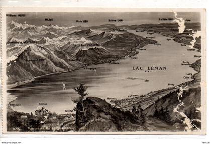 Antigua postal no circulada del lago Léman (Francia)