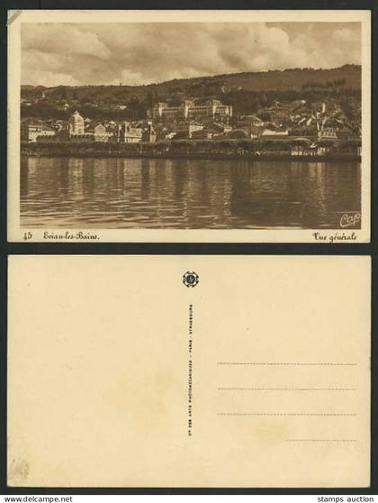 France Old Postcard EVIAN-LES-BAINS River General View