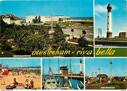 Carte Postale - 14 - Ouistreham - Riva Bella - Multivues - Scènes de Plage - Phare - Flamme Postale de Ouistreham Riva B