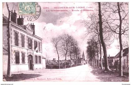 CPA - Carte Postale France-Ouzouer sur Loire- Route d'Orléans La Gendarmerie -1906- VM33977iok