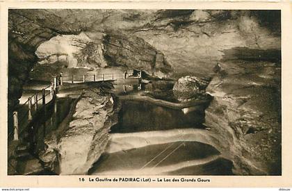 Carte Postale Ancienne - 46 - Padirac - Le Gouffre de Padirac - Le Lac des Grands Gours - Animée - Spéléologie - Grotte