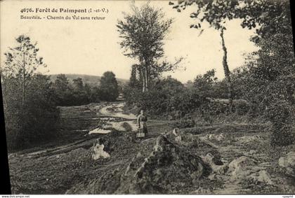 CPA Foret de Paimpont Beauvais Chemin du Val sans retour