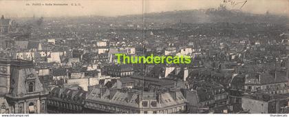 CPA 75 PARIS CARTE DOUBLE PANORAMIQUE BUTTE MONTMARTRE