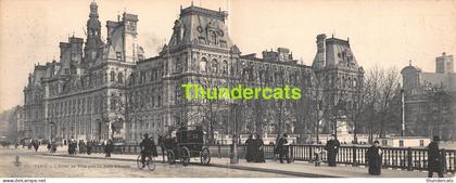 CPA 75 PARIS CARTE DOUBLE PANORAMIQUE L'HOTEL DE VILLE PRIS DU PONT D'ARCOLE