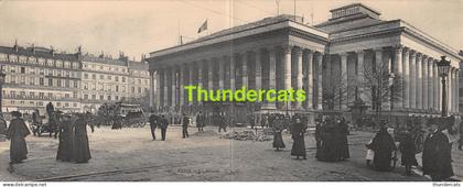 CPA 75 PARIS CARTE DOUBLE PANORAMIQUE LA BOURSE