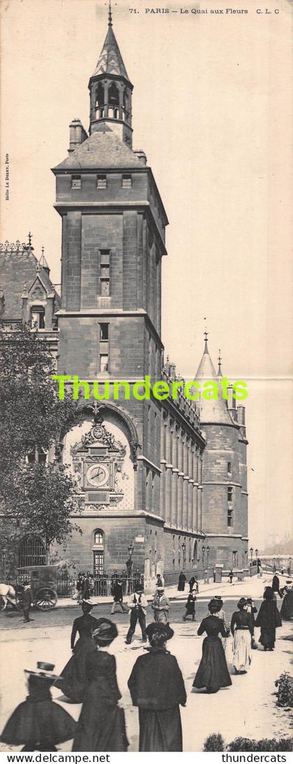 CPA 75 PARIS CARTE DOUBLE PANORAMIQUE LE QUAI AUX FLEURS