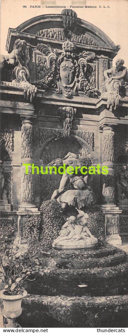 CPA 75 PARIS CARTE DOUBLE PANORAMIQUE LUXEMBOURG FONTAINE MEDICIS