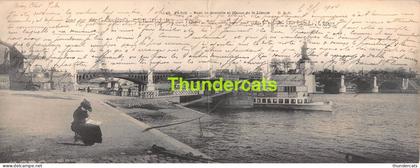 CPA 75 PARIS CARTE DOUBLE PANORAMIQUE PONT DE GRENELLE ET STATUE DE LA LIBERTE