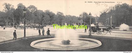 CPA 75 PARIS CARTE DOUBLE PANORAMIQUE ROND POINT DES CHAMPS ELYSEES