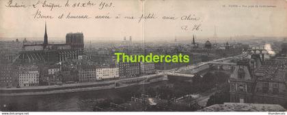 CPA 75 PARIS CARTE DOUBLE PANORAMIQUE VUE PRISE DE SAINT GERVAIS