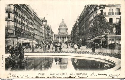 CPA Paris Rue Soufflot Le Pantheon