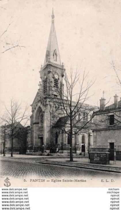 C P A - 93 - PANTIN eglise sainte Marthe