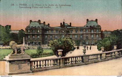 CPA Paris La Palais et le jardin du Luxembourg