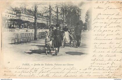 CPA Paris > Parcs, jardins Jardin des Tuileries Voitures aux Chèvres