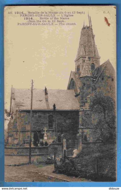Carte Postale Ancienne - 51 - Pargny sur Saulx - Bataille de la Marne - L'Eglise - Ecrite en 1914