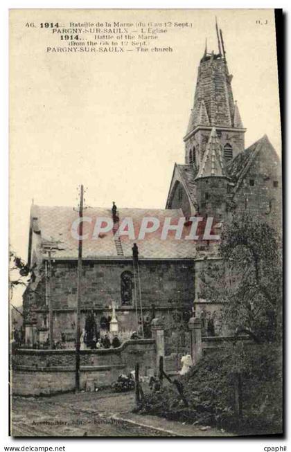 CPA Pargny Sur Saulx L eglise Militaria