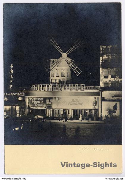 Albert Monier / Paris: Le Moulin Rouge (Vintage RPPC 1956)