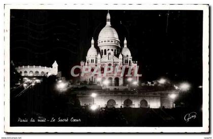 CPA Paris la nuit Sacre Coeur Montmartre