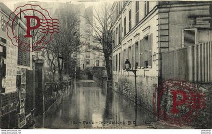 PARIS INONDATIONS 1910 AUTEUIL RUE NARCISSE DIAZ     Francia France Frankrijk