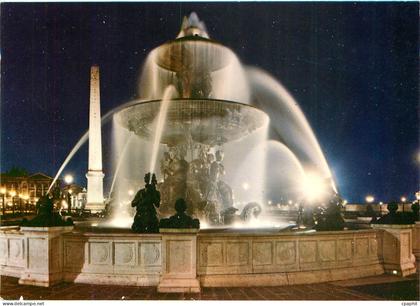 CPM Paris Les Fontaines de la Concorde la nuit