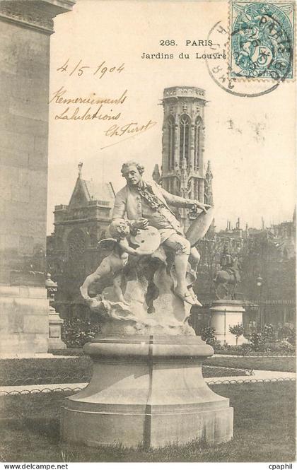 CPA Paris Jardins du Louvre
