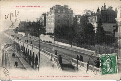 CPA Pau Avenue Leon Say Et Boulevard Pau Pyrenees