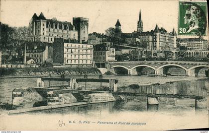 CPA Pau Panorama et Pont de Jurancon