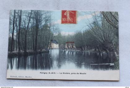 Cpa 1907, Périgny, la rivière près du moulin, Val de marne 94