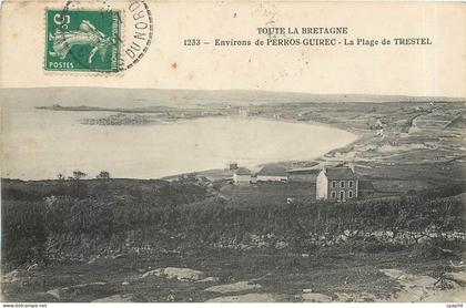 CPA Environs de Perros Guirec La Plage de Trestel