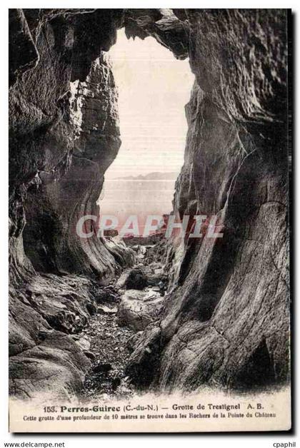 CPA Perros Guirec Grotte de Trestignel