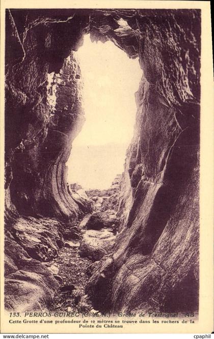 CPA Perros Guirec Grotte De Trestrignel