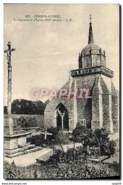 CPA Perros Guirec Le Calvaire Et I'Eglise