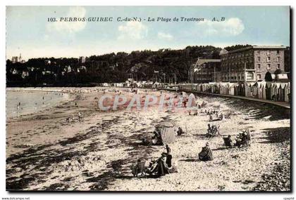 Perros Guirec CPA Plage de Trestraou