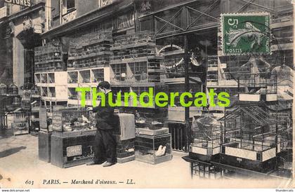 CPA 75 PARIS MARCHAND D'OISEAUX PETITS METIERS ( PLI D'ANGLE )