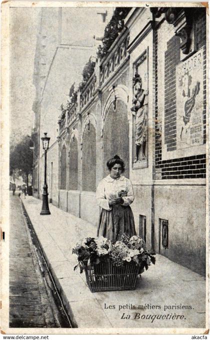CPA PARIS - Les petits métiers paris Bouquetiere (88289)
